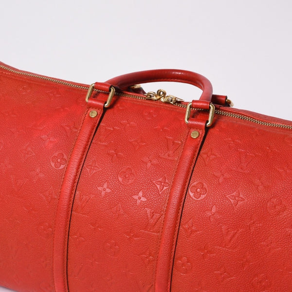 LOUIS VUITTON Monogram Empreinte Keepall Bandouliere Red DU2133 Good Condition Used 4a000747
