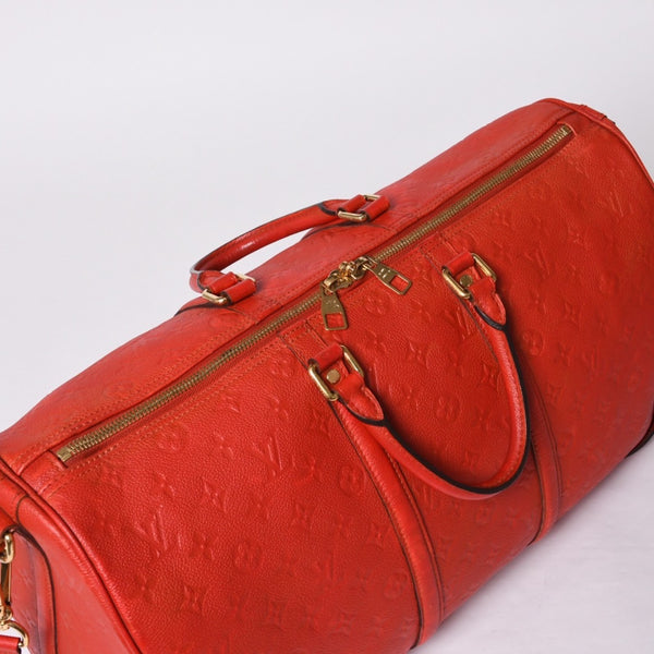 LOUIS VUITTON Monogram Empreinte Keepall Bandouliere Red DU2133 Good Condition Used 4a000747