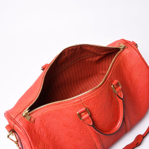 LOUIS VUITTON Monogram Empreinte Keepall Bandouliere Red DU2133 Good Condition Used 4a000747