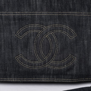Very good condition CHANEL Shoulder bag Sparkling denim No. 10 Coco mark Navy A31987 Gold hardware Used 4a001141