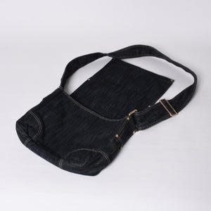 Very good condition CHANEL Shoulder bag Sparkling denim No. 10 Coco mark Navy A31987 Gold hardware Used 4a001141