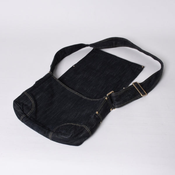 Very good condition CHANEL Shoulder bag Sparkling denim No. 10 Coco mark Navy A31987 Gold hardware Used 4a001141