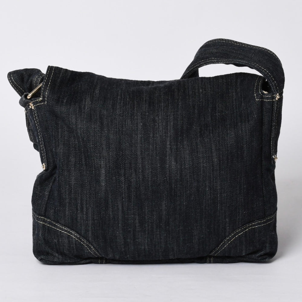 極美品 CHANEL シャネル ショルダーバッグ スパークリングデニム 10番台 ココマーク ネイビー A31987 ゴールド金具 中古 4a001141