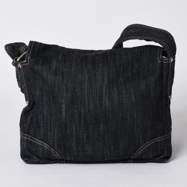 Very good condition CHANEL Shoulder bag Sparkling denim No. 10 Coco mark Navy A31987 Gold hardware Used 4a001141