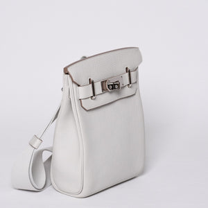 Like new Hermes Kelly Akkad PM B engraved one shoulder bag White silver hardware Used 4a001434