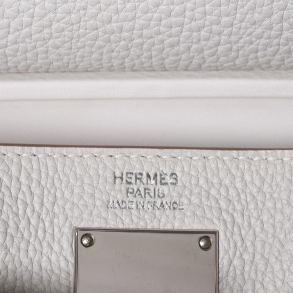 Like new Hermes Kelly Akkad PM B engraved one shoulder bag White silver hardware Used 4a001434