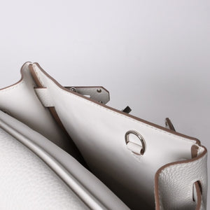 Like new Hermes Kelly Akkad PM B engraved one shoulder bag White silver hardware Used 4a001434