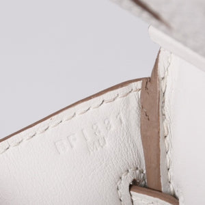 Like new Hermes Kelly Akkad PM B engraved one shoulder bag White silver hardware Used 4a001434