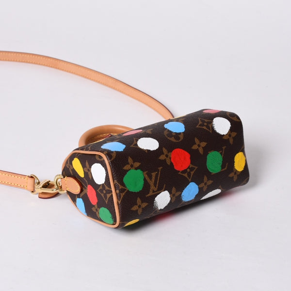 Very Good Condition LOUISVUITTON Louis Vuitton Yayoi Kusama Nano Speedy Multicolor 2WAY Mini Handbag M81979 Used 4a001168