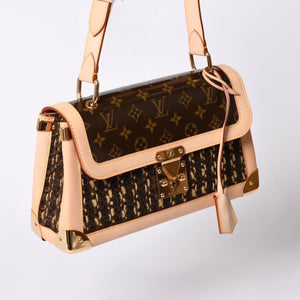 Very Good LOUIS VUITTON Monogram Tweedy Shoulder Bag M92820 World Limited 1000 Pieces Brown Gold Hardware Used 4a001145