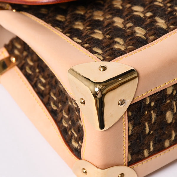 Very Good LOUIS VUITTON Monogram Tweedy Shoulder Bag M92820 World Limited 1000 Pieces Brown Gold Hardware Used 4a001145