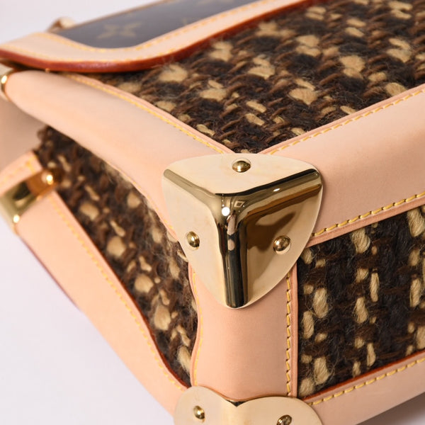 Very Good LOUIS VUITTON Monogram Tweedy Shoulder Bag M92820 World Limited 1000 Pieces Brown Gold Hardware Used 4a001145