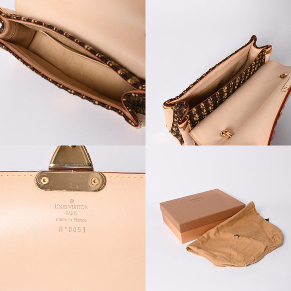 Very Good LOUIS VUITTON Monogram Tweedy Shoulder Bag M92820 World Limited 1000 Pieces Brown Gold Hardware Used 4a001145