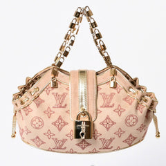 Like new LOUIS VUITTON THEDA PM Handbag M92376 Monogram Strass Goatskin Suede Used 4a001146