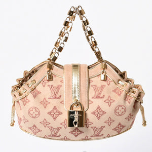 Like new LOUIS VUITTON THEDA PM Handbag M92376 Monogram Strass Goatskin Suede Used 4a001146