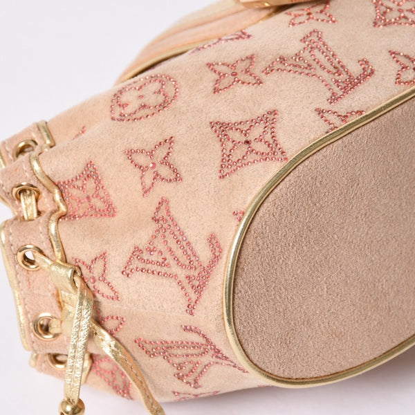 Like new LOUIS VUITTON THEDA PM Handbag M92376 Monogram Strass Goatskin Suede Used 4a001146