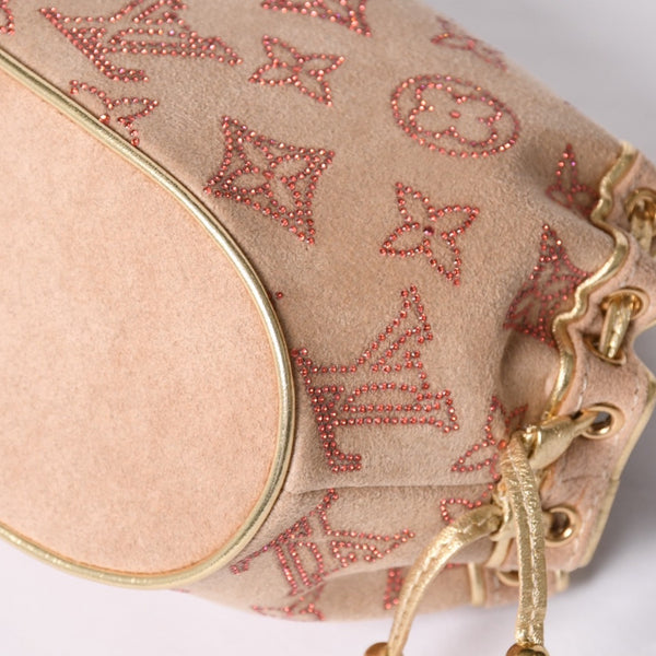 Like new LOUIS VUITTON THEDA PM Handbag M92376 Monogram Strass Goatskin Suede Used 4a001146