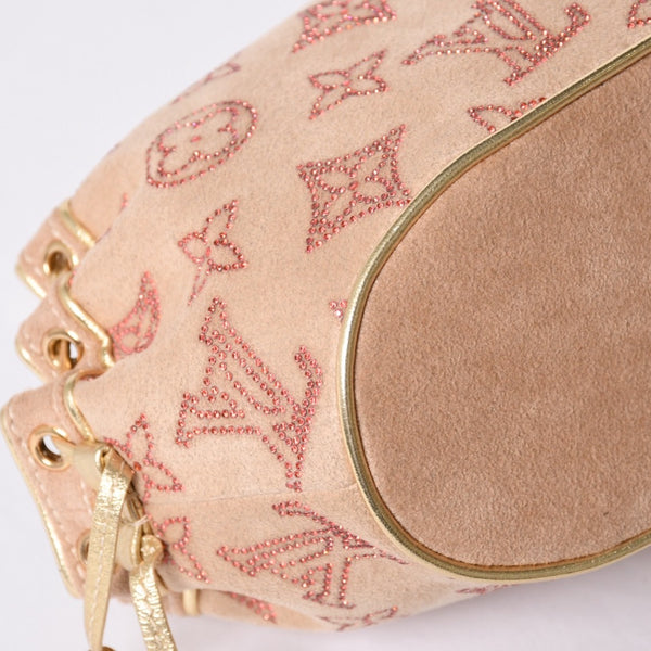 Like new LOUIS VUITTON THEDA PM Handbag M92376 Monogram Strass Goatskin Suede Used 4a001146