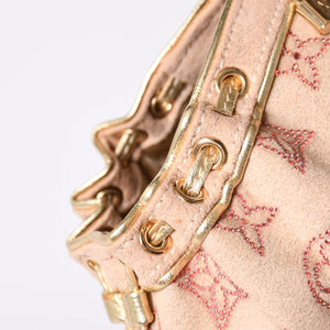 Like new LOUIS VUITTON THEDA PM Handbag M92376 Monogram Strass Goatskin Suede Used 4a001146