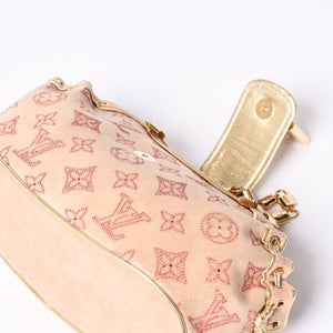 Like new LOUIS VUITTON THEDA PM Handbag M92376 Monogram Strass Goatskin Suede Used 4a001146