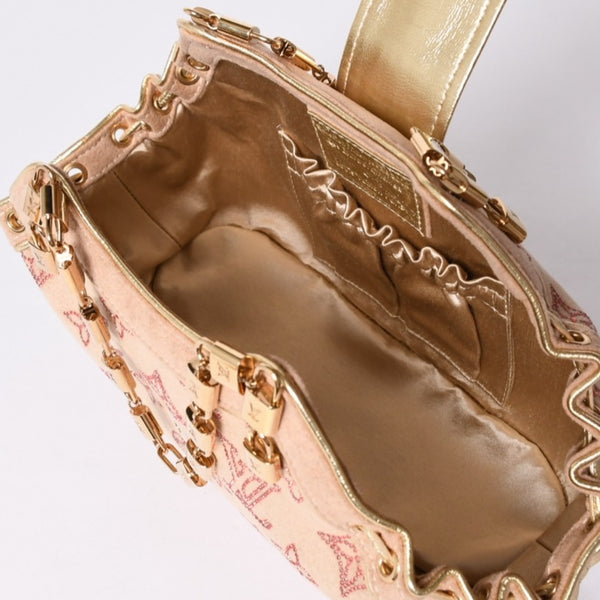 Like new LOUIS VUITTON THEDA PM Handbag M92376 Monogram Strass Goatskin Suede Used 4a001146