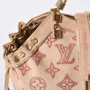 Like new LOUIS VUITTON THEDA PM Handbag M92376 Monogram Strass Goatskin Suede Used 4a001146