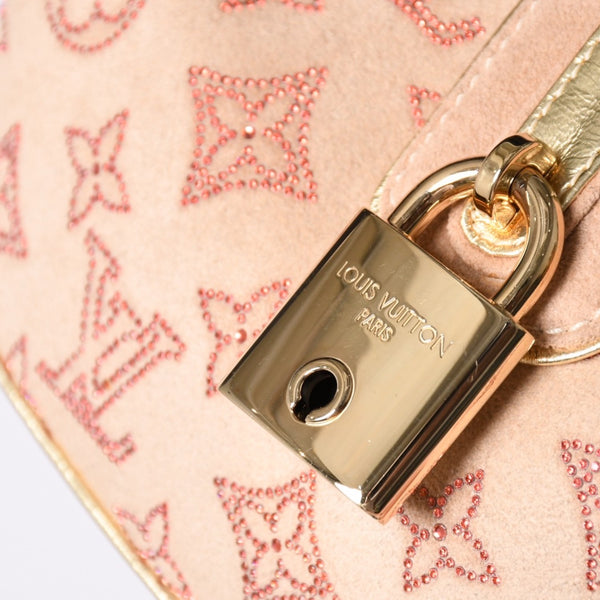Like new LOUIS VUITTON THEDA PM Handbag M92376 Monogram Strass Goatskin Suede Used 4a001146