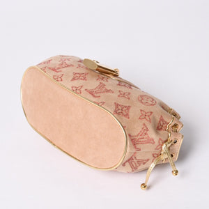 Like new LOUIS VUITTON THEDA PM Handbag M92376 Monogram Strass Goatskin Suede Used 4a001146