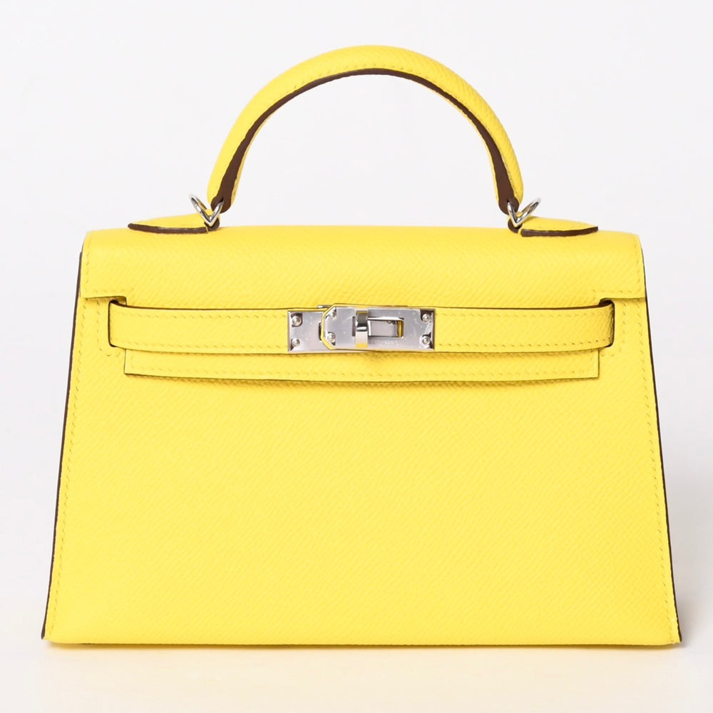 Like new HERMES MINI KELLY II 2WAY bag Epson Jaune naple Palladium hardware K stamp Made in 2025 Used 4a001498