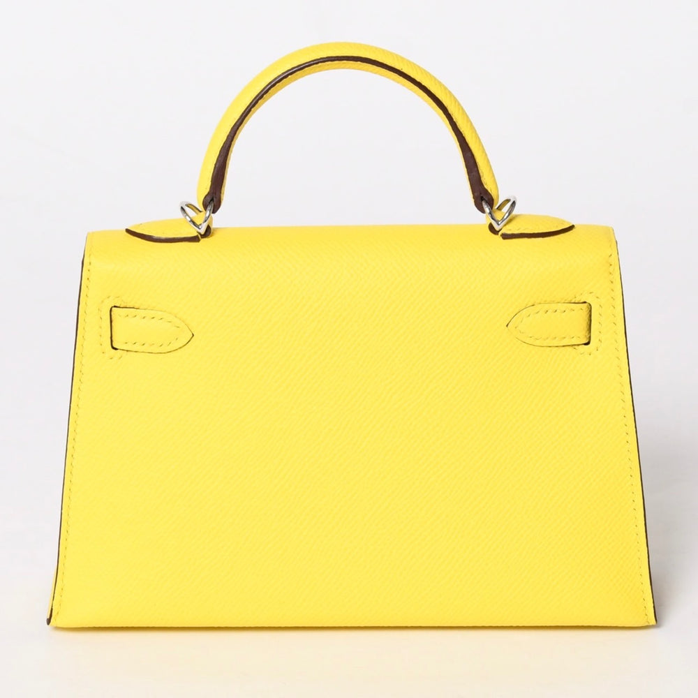新品同様 HERMES エルメス MINI KELLY II ミニケリーⅡ 2WAYバッグ エプソン ジョーヌナプル パラジウム金具 K刻印 2025年製 中古 4a001498