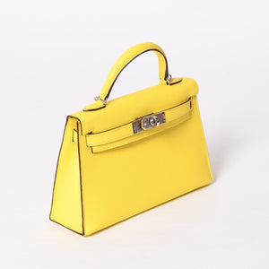 Like new HERMES MINI KELLY II 2WAY bag Epson Jaune naple Palladium hardware K stamp Made in 2025 Used 4a001498
