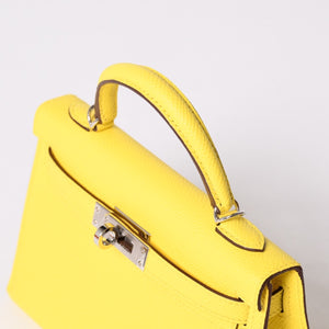 Like new HERMES MINI KELLY II 2WAY bag Epson Jaune naple Palladium hardware K stamp Made in 2025 Used 4a001498