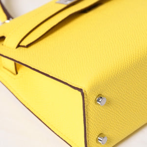 Like new HERMES MINI KELLY II 2WAY bag Epson Jaune naple Palladium hardware K stamp Made in 2025 Used 4a001498