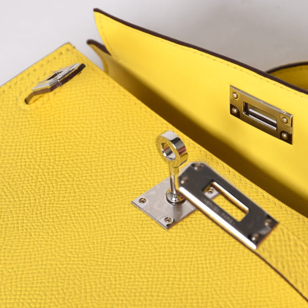 Like new HERMES MINI KELLY II 2WAY bag Epson Jaune naple Palladium hardware K stamp Made in 2025 Used 4a001498