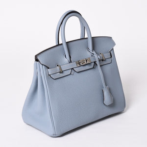 新品同様品 HERMES エルメス バーキン25 ハンドバッグ □P刻印 トゴ シエル シルバー金具 中古 4a001775