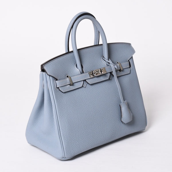 新品同様品 HERMES エルメス バーキン25 ハンドバッグ □P刻印 トゴ シエル シルバー金具 中古 4a001775