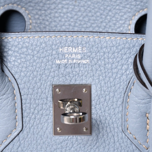 新品同様品 HERMES エルメス バーキン25 ハンドバッグ □P刻印 トゴ シエル シルバー金具 中古 4a001775