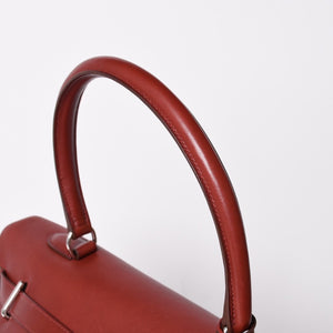 極美品 激レア HERMES エルメス ケリー50 リラックス バレニア ルージュアッシュ シルバー金具 □O刻印 ハンドバッグ 中古 4a001527