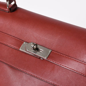 極美品 激レア HERMES エルメス ケリー50 リラックス バレニア ルージュアッシュ シルバー金具 □O刻印 ハンドバッグ 中古 4a001527