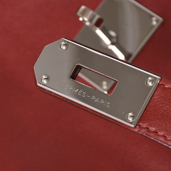 極美品 激レア HERMES エルメス ケリー50 リラックス バレニア ルージュアッシュ シルバー金具 □O刻印 ハンドバッグ 中古 4a001527