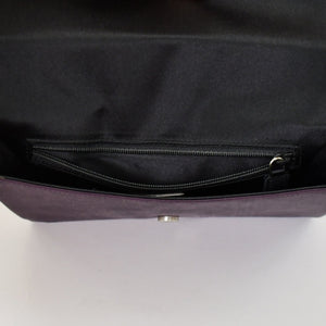 極美品 PRADA プラダ ワンショルダーバッグ トライアングルロゴ B10869 サテン パープル シルバー金具 中古 4a000143