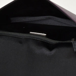 極美品 PRADA プラダ ワンショルダーバッグ トライアングルロゴ B10869 サテン パープル シルバー金具 中古 4a000143