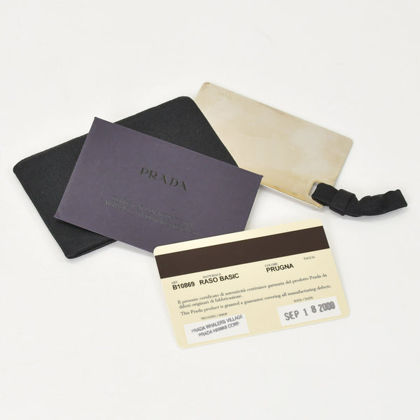 極美品 PRADA プラダ ワンショルダーバッグ トライアングルロゴ B10869 サテン パープル シルバー金具 中古 4a000143