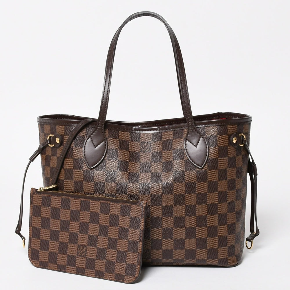 Very Good LOUIS VUITTON Handbag New Neverfull PM N41359 Damier Ebene Canvas Brown Used 4b011556