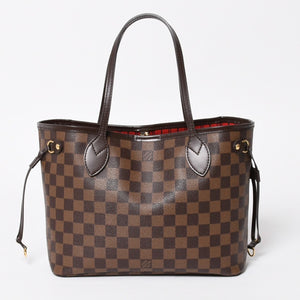 極美品 LOUIS VUITTON ルイヴィトン ハンドバッグ 新型 ネヴァーフルPM N41359 ダミエエベヌキャンバス ブラウン 中古 4b011556