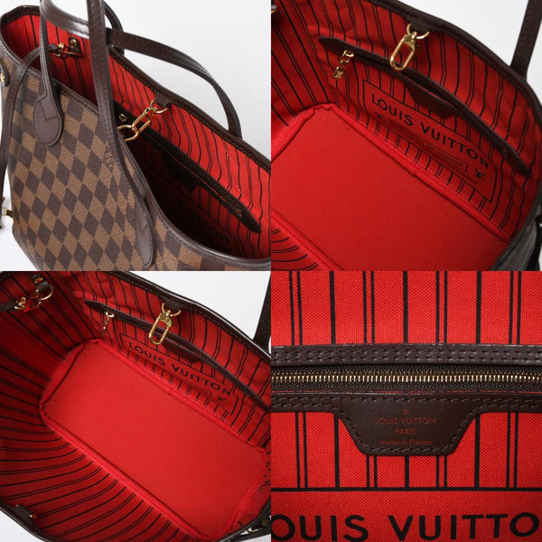極美品 LOUIS VUITTON ルイヴィトン ハンドバッグ 新型 ネヴァーフルPM N41359 ダミエエベヌキャンバス ブラウン 中古 4b011556
