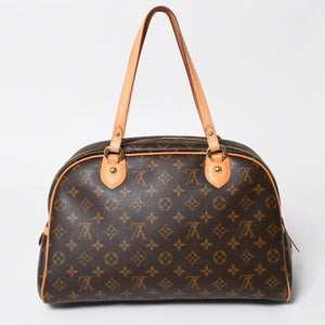 新品同様 LOUIS VUITTON ルイヴィトン モントルグイユGM ハンドバッグ M95566 ブラウン PVC レザー ゴールド金具 中古 4a000816