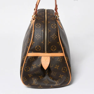 新品同様 LOUIS VUITTON ルイヴィトン モントルグイユGM ハンドバッグ M95566 ブラウン PVC レザー ゴールド金具 中古 4a000816