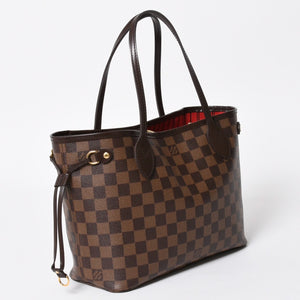 極美品 LOUIS VUITTON ルイヴィトン ハンドバッグ 新型 ネヴァーフルPM N41359 ダミエエベヌキャンバス ブラウン 中古 4b011556