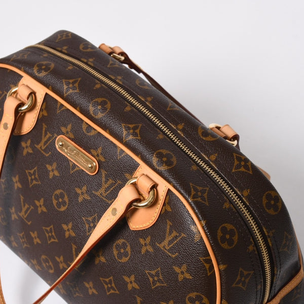 新品同様 LOUIS VUITTON ルイヴィトン モントルグイユGM ハンドバッグ M95566 ブラウン PVC レザー ゴールド金具 中古 4a000816